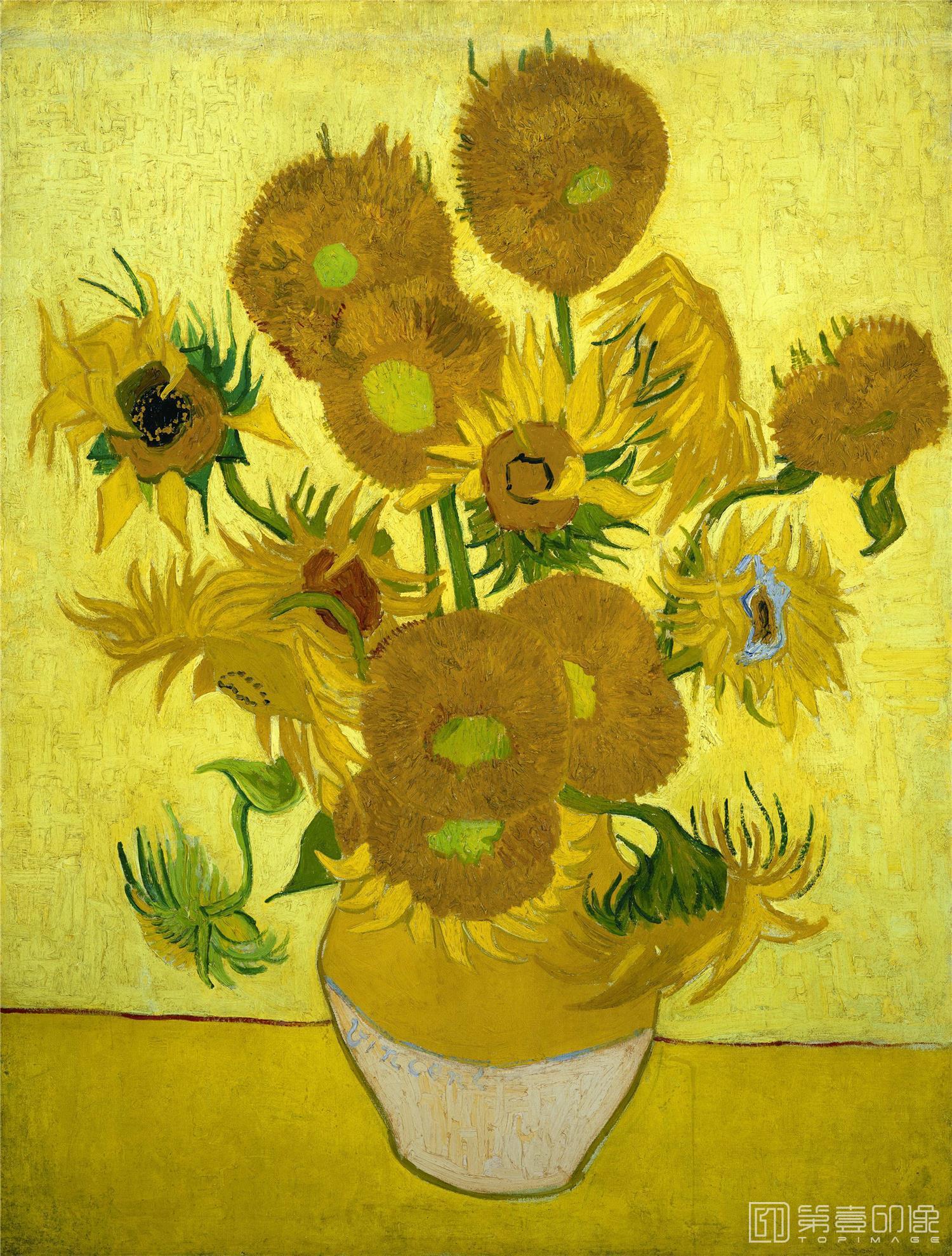 油画-文森特·威廉·梵高 Vincent Willem van Gogh-Sunflowers January 1889 - 1889-451